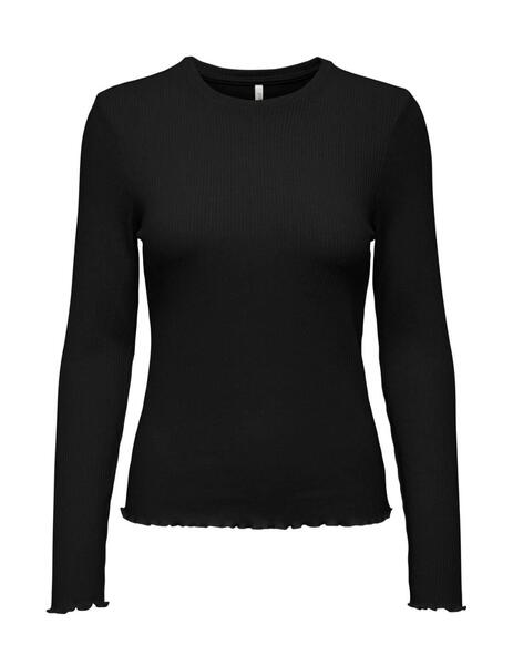 Camiseta de manga larga negra deals