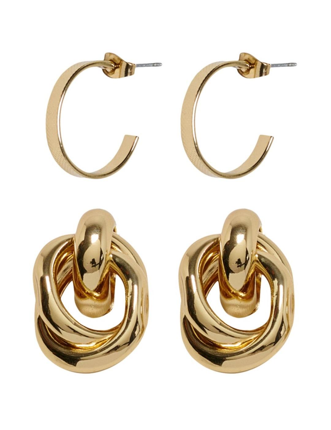 Pendientes Only Saga dorado para mujer