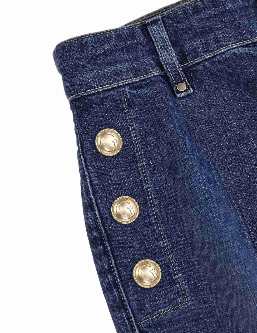 Pantalon vaquero Guess New Faye azul marino ancho para mujer