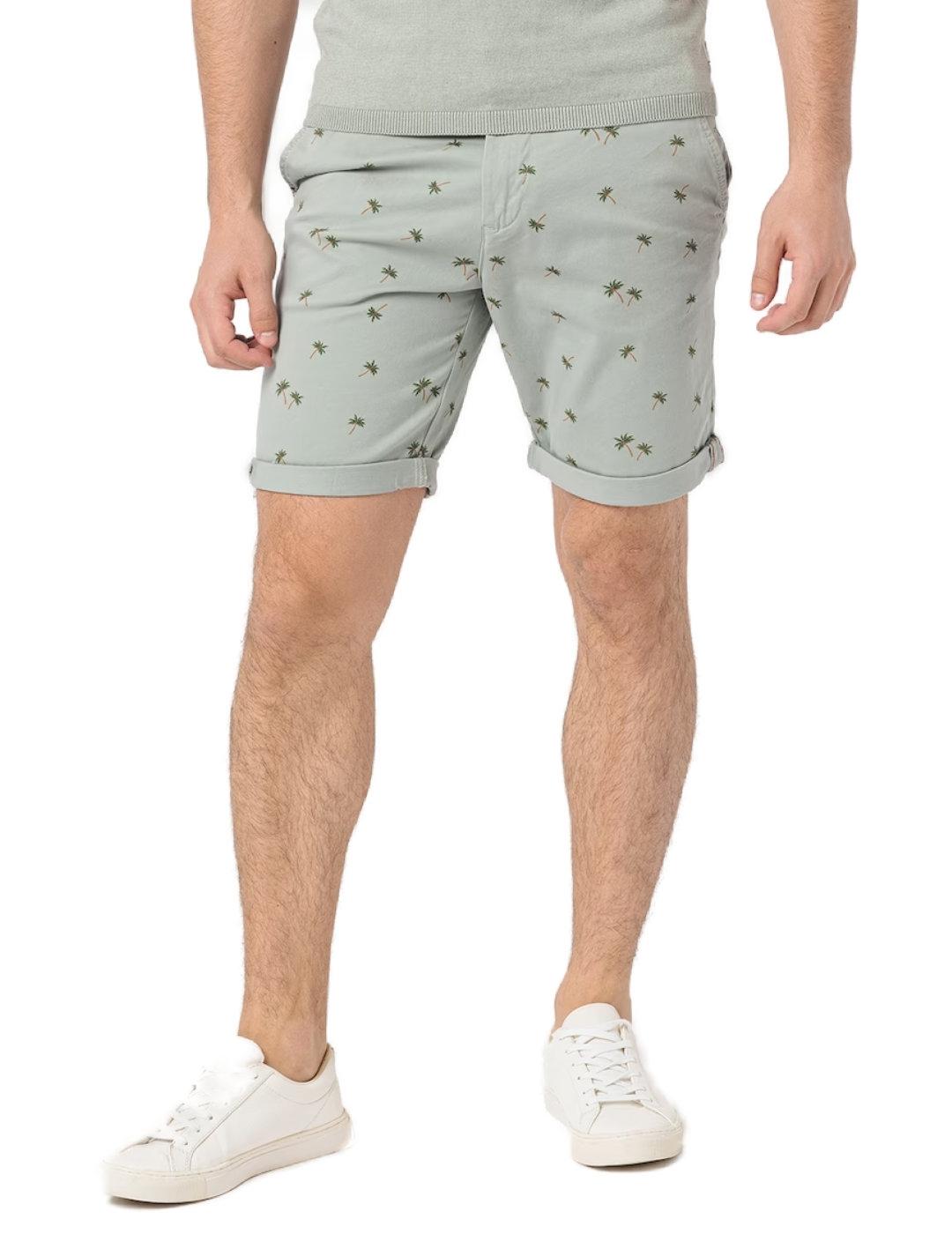 Bermuda Jack&Jones Bowie verde estampado palmeras hombre