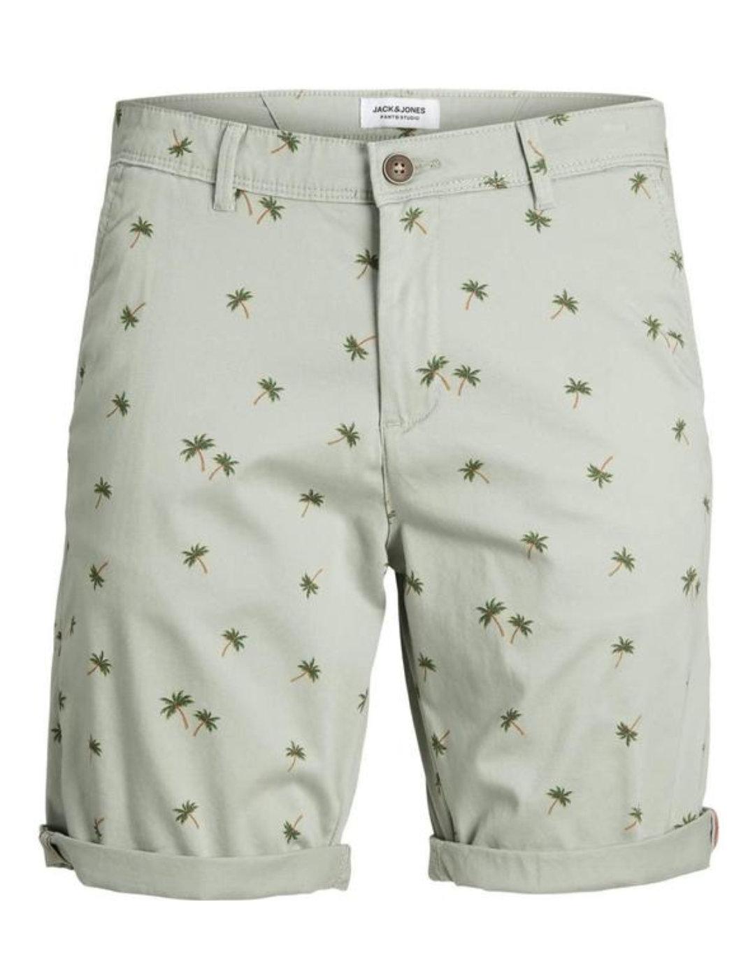 Bermuda Jack&Jones Bowie verde estampado palmeras hombre