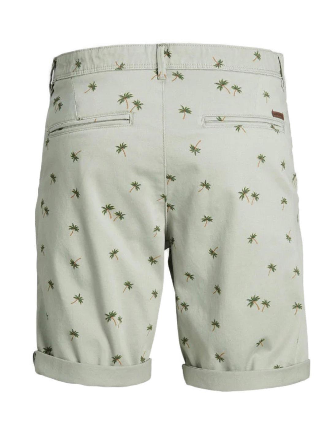 Bermuda Jack&Jones Bowie verde estampado palmeras hombre