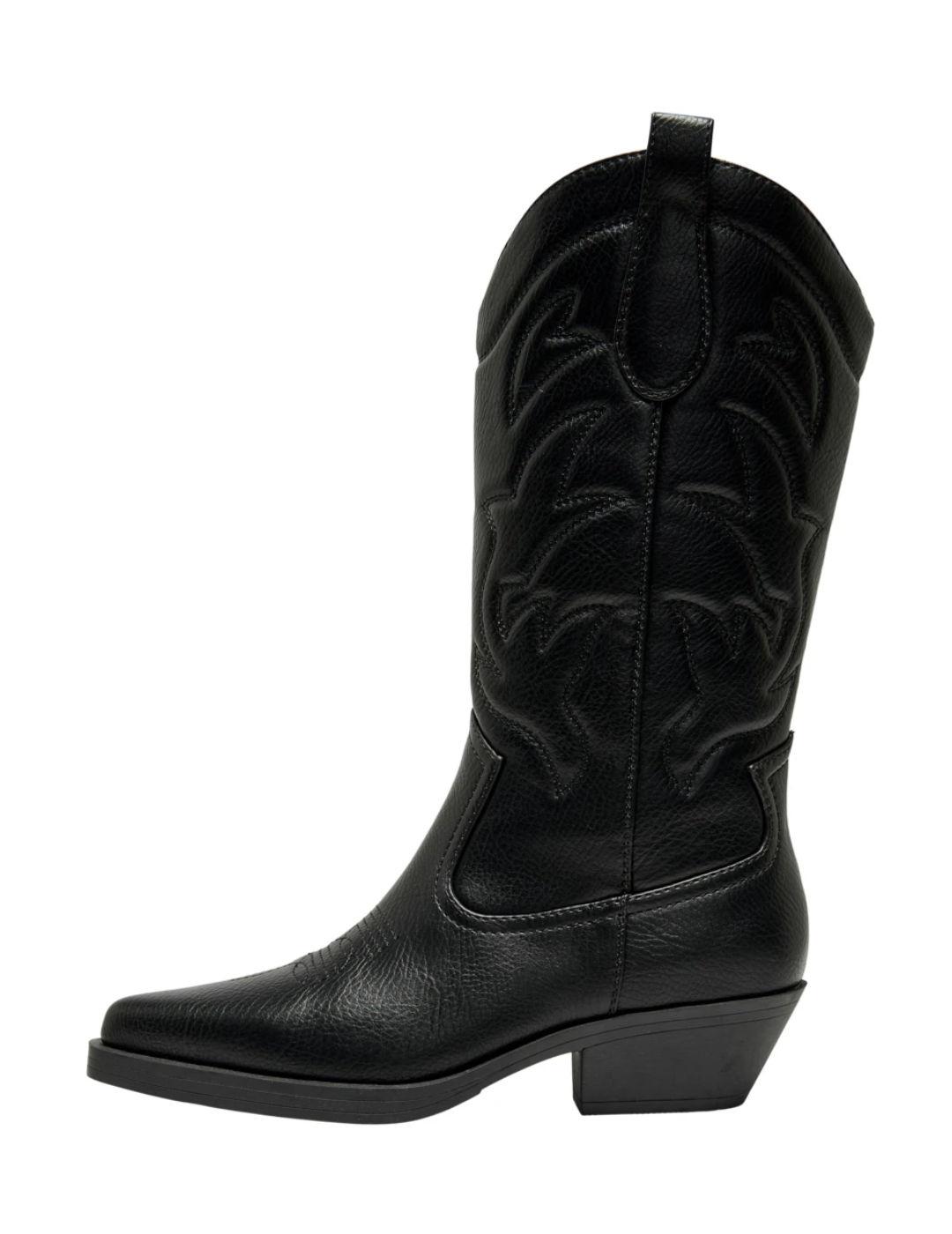 Botas Only Vronco cowboy negro para mujer