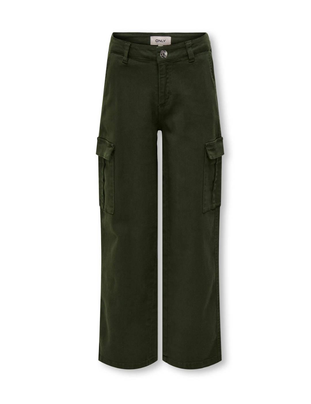 Pantalón Only Kids Arrow cargo verde para niña