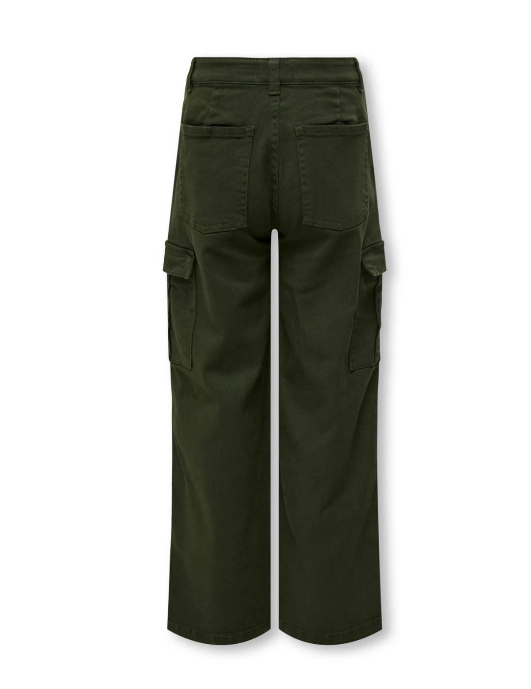 Pantalón Only Kids Arrow cargo verde para niña