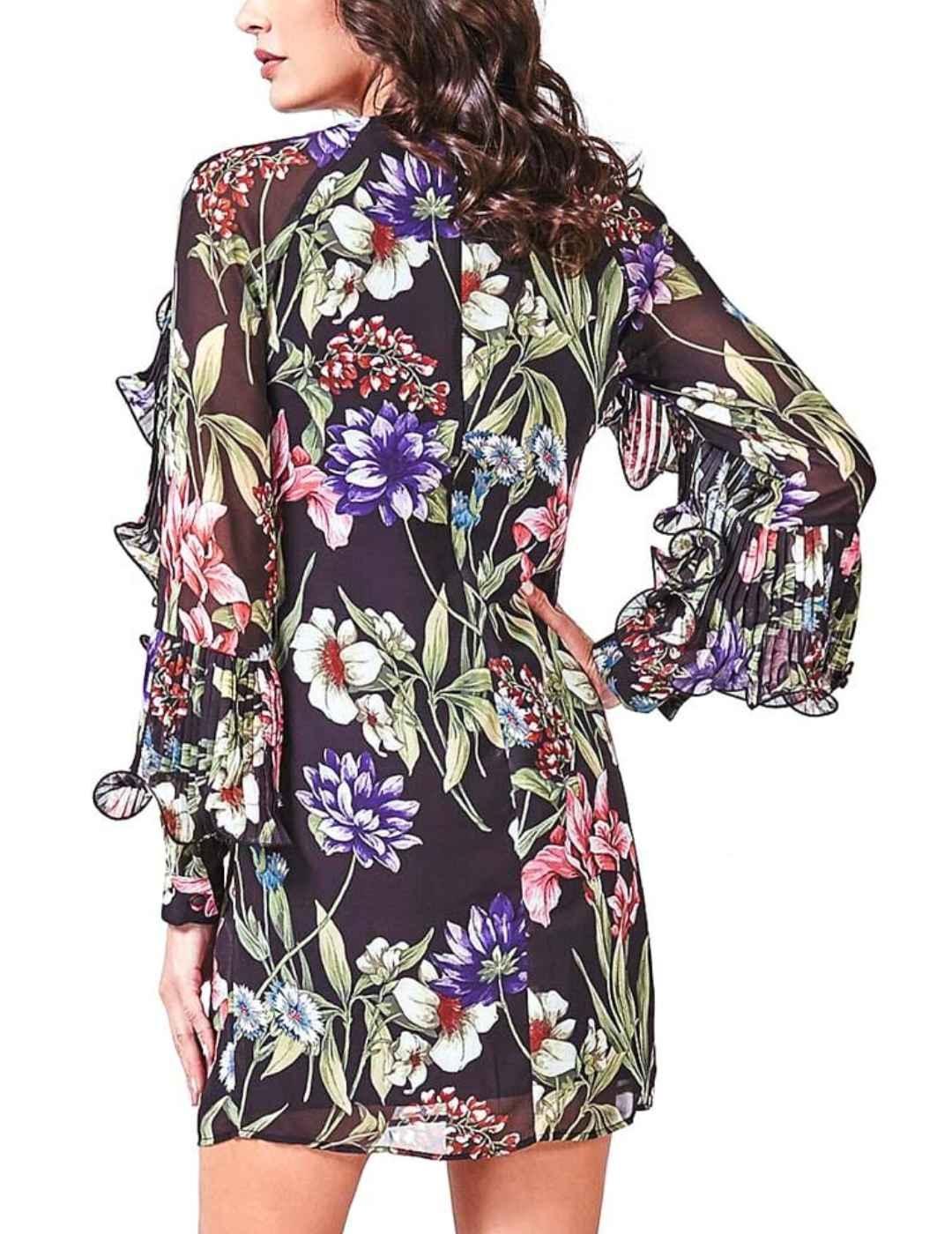 Vestido Guess Lara estampado floral de mujer con volantes