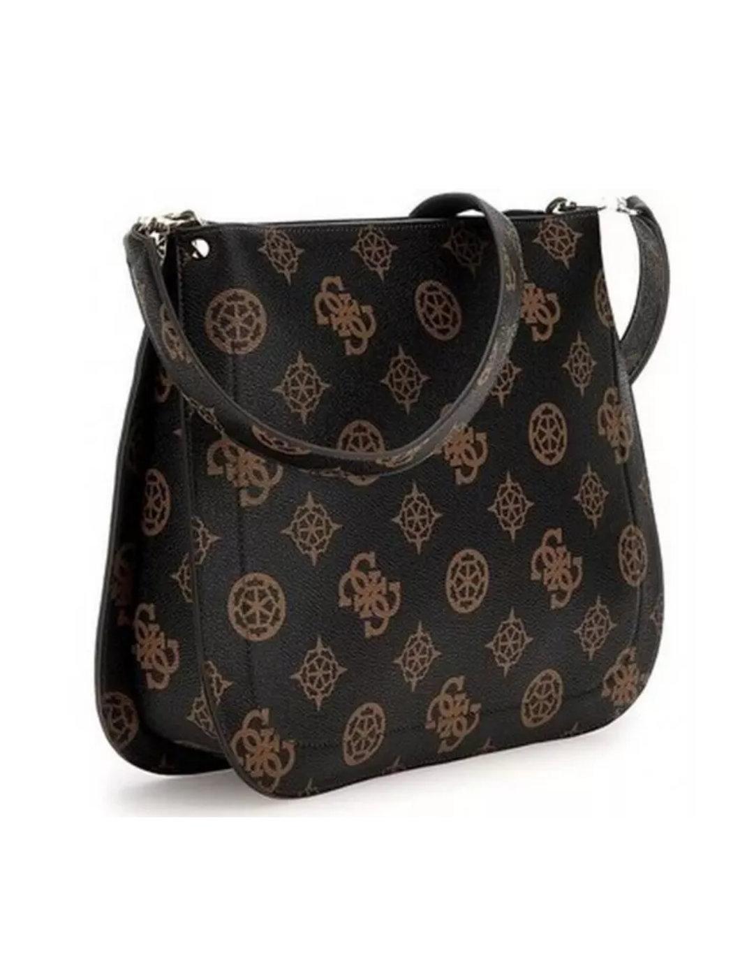 Bolso Guess Meridian marrón logo para mujer