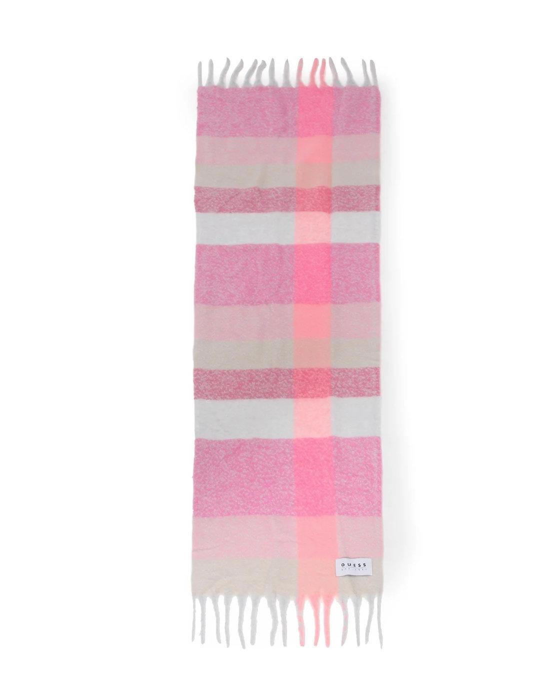 Bufanda Guess cuadros rosa para mujer
