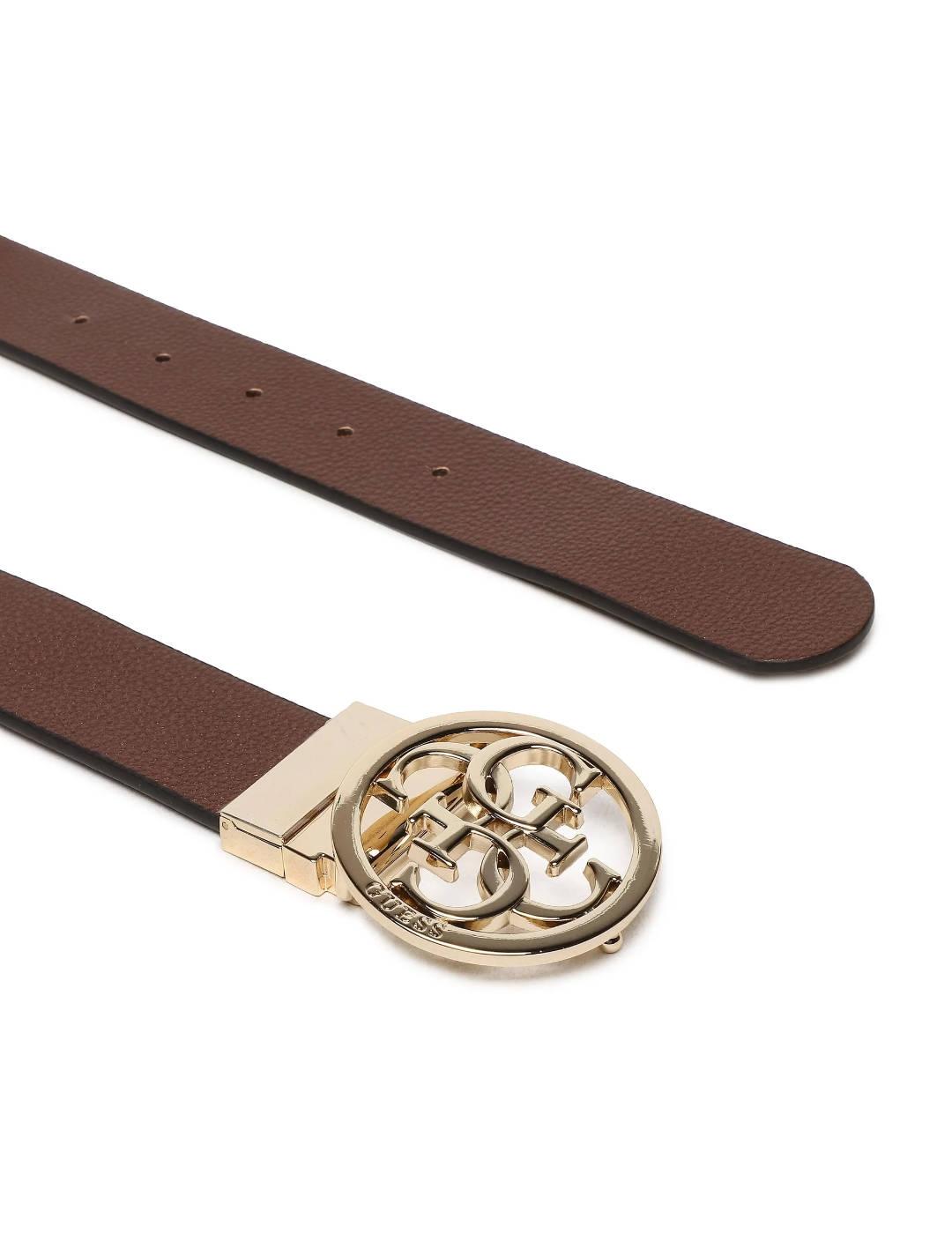 Cinturón reversible Guess Ajustable beige logo para mujer