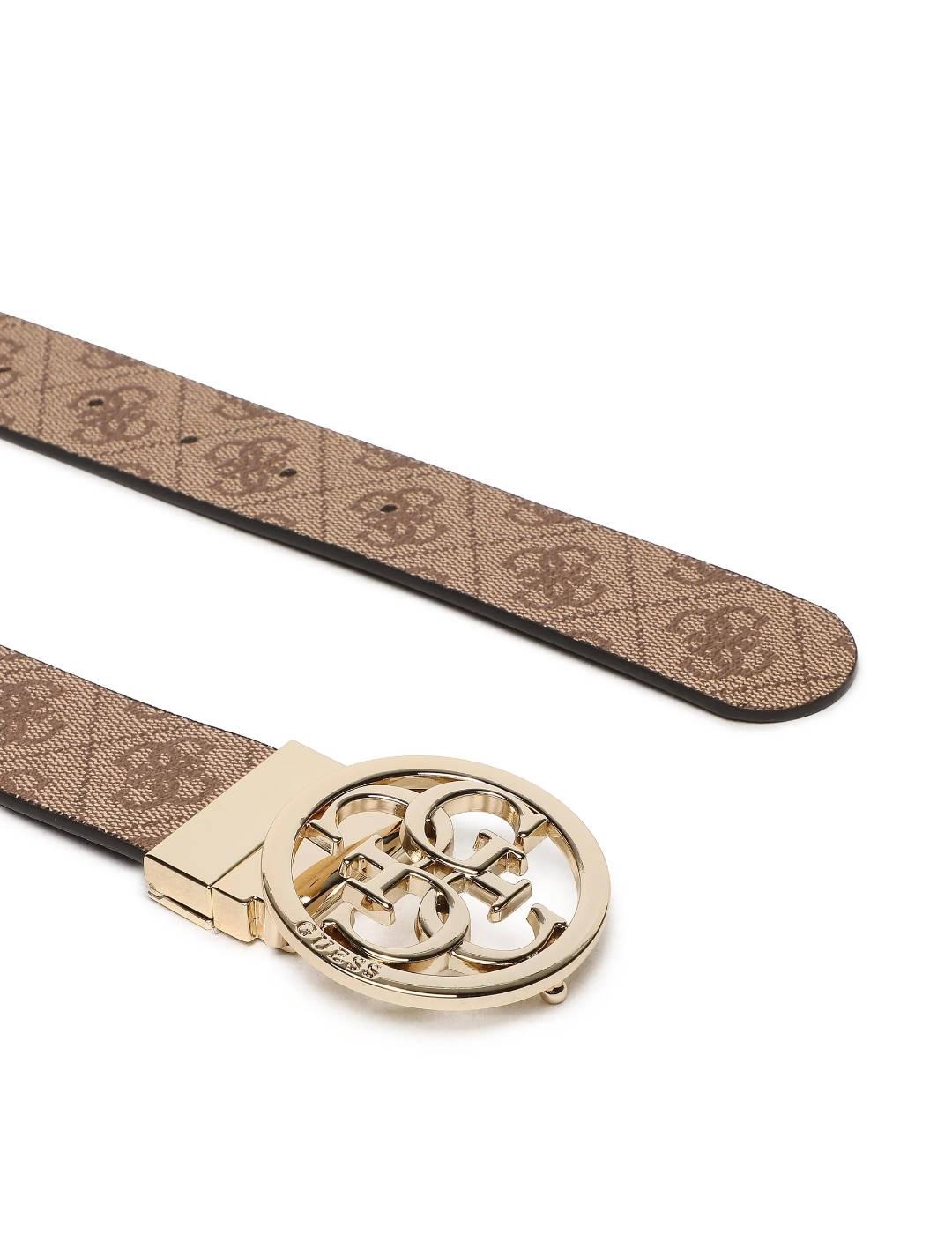 Cinturón reversible Guess Ajustable beige logo para mujer