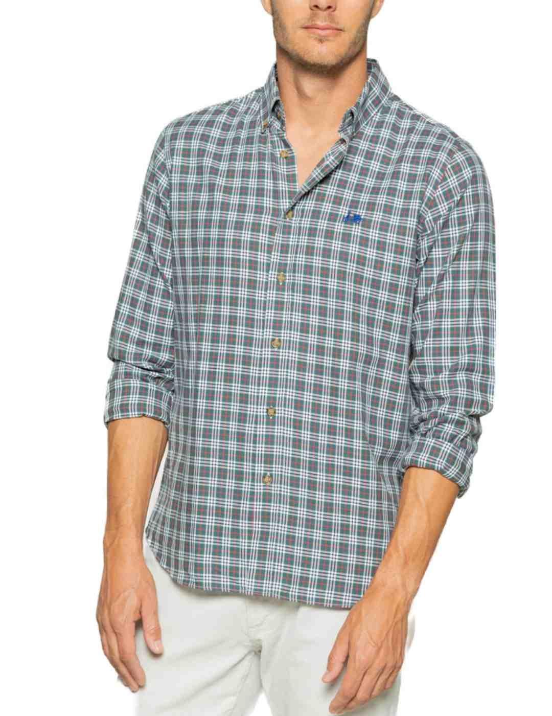 Camisa Scotta Safari verde cuadro para hombre