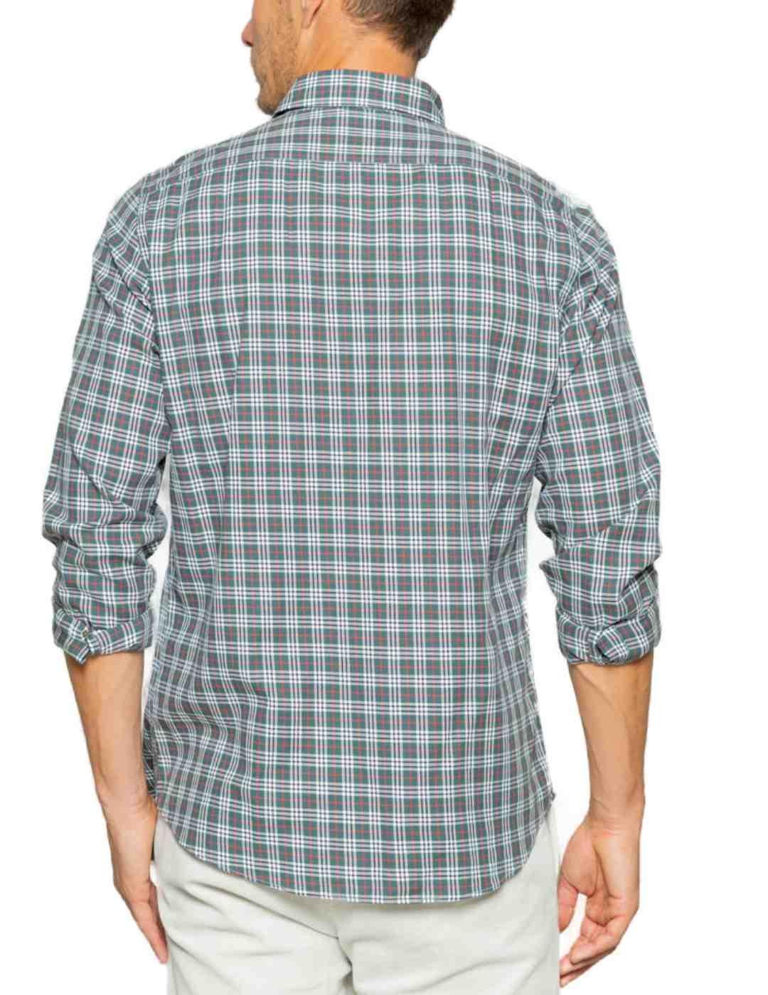 Camisa Scotta Safari verde cuadro para hombre