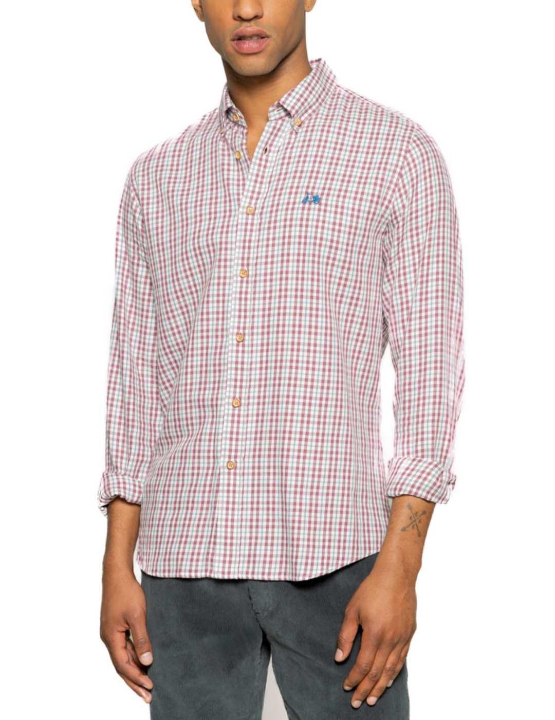 Camisa Scotta Kenia burdeos cuadros Regular fit para hombre