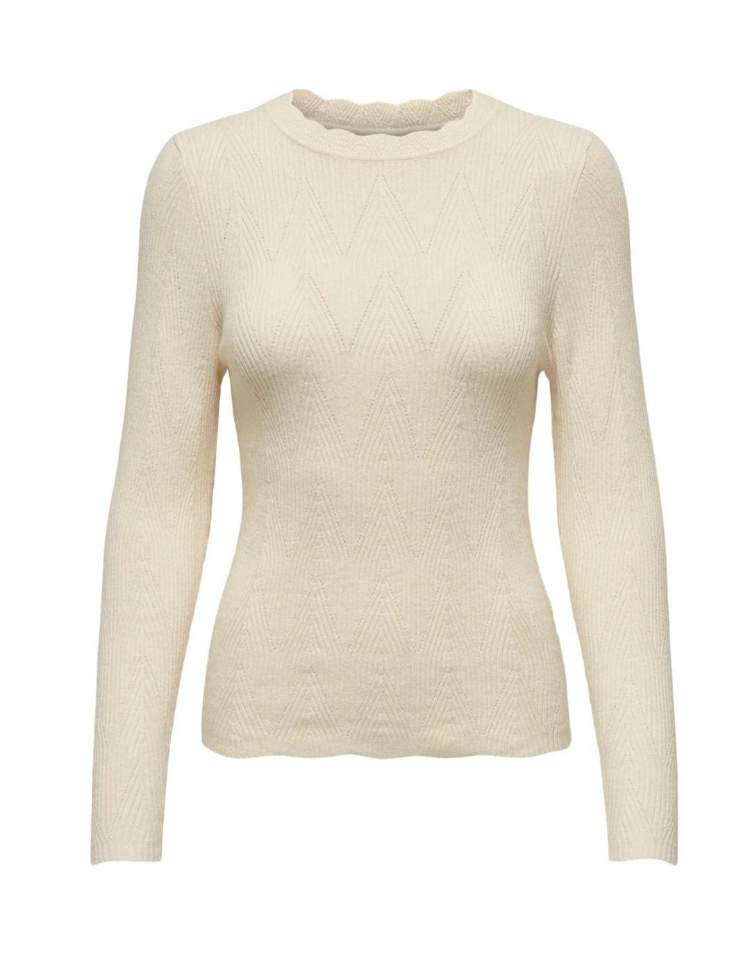 Jersey Only Mai de punto beige de mujer