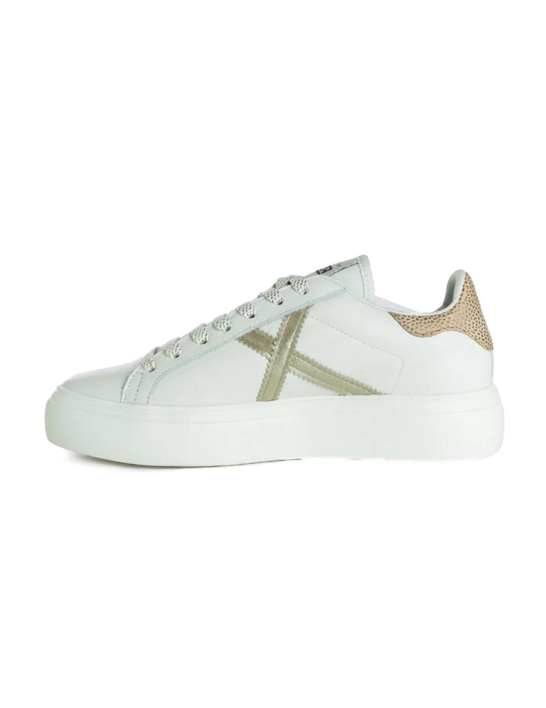 Zapatilla Munich Rete Sky 52 blanco/dorado para mujer