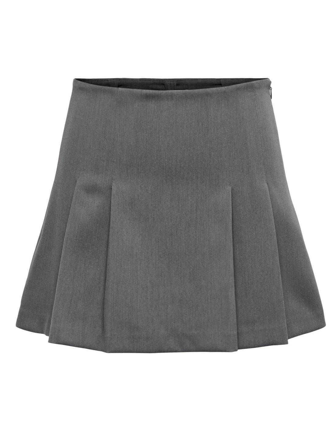 Falda Only Tilly tablas gris entallada de mujer