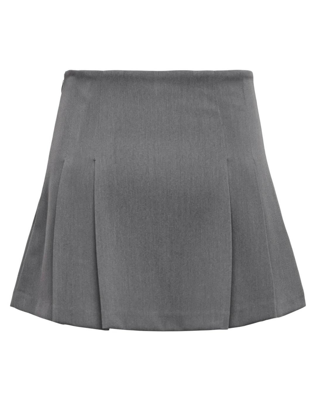 Falda Only Tilly tablas gris entallada de mujer
