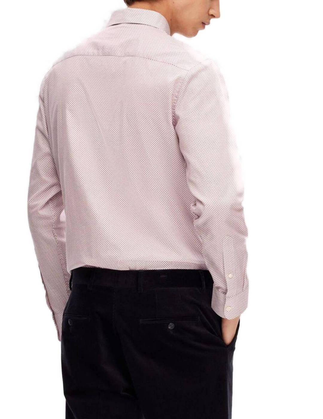 Camisa Selected Soho blanco estampado para hombre