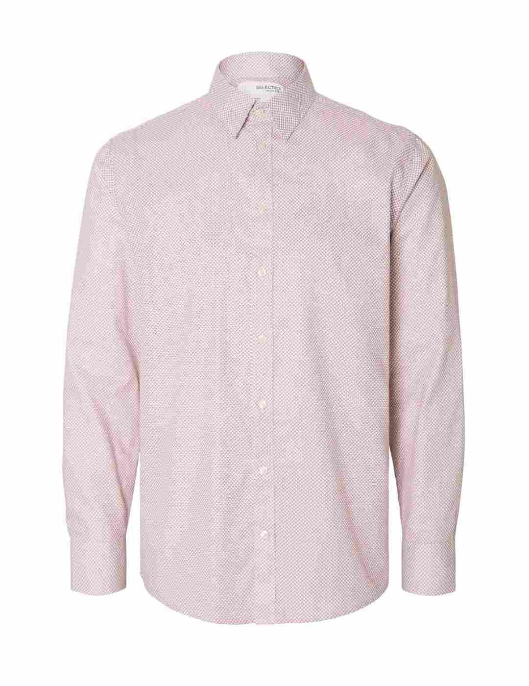 Camisa Selected Soho blanco estampado para hombre