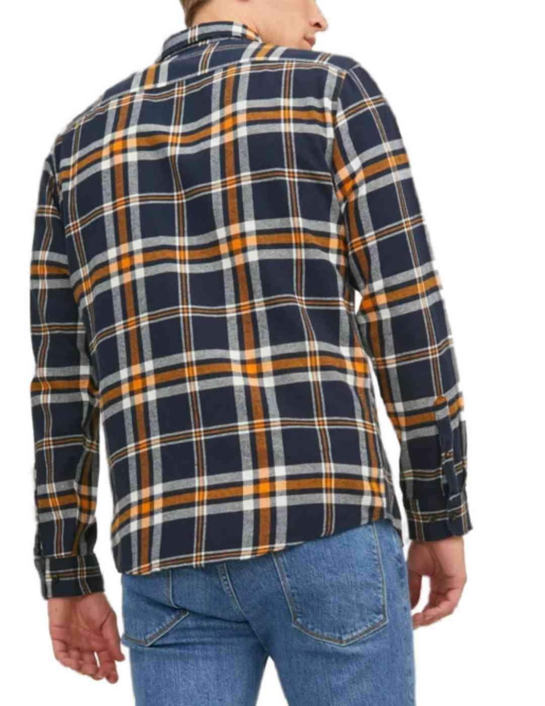Camisa Jack&Jones Classic marino cuadros hombre