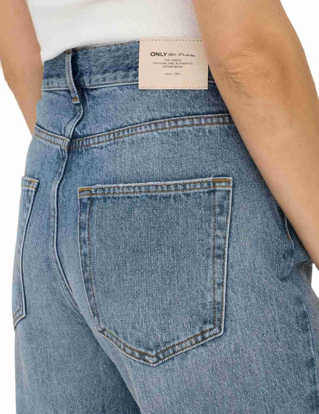 Pantalón vaquero Only Romeo boyfriend azul para mujer