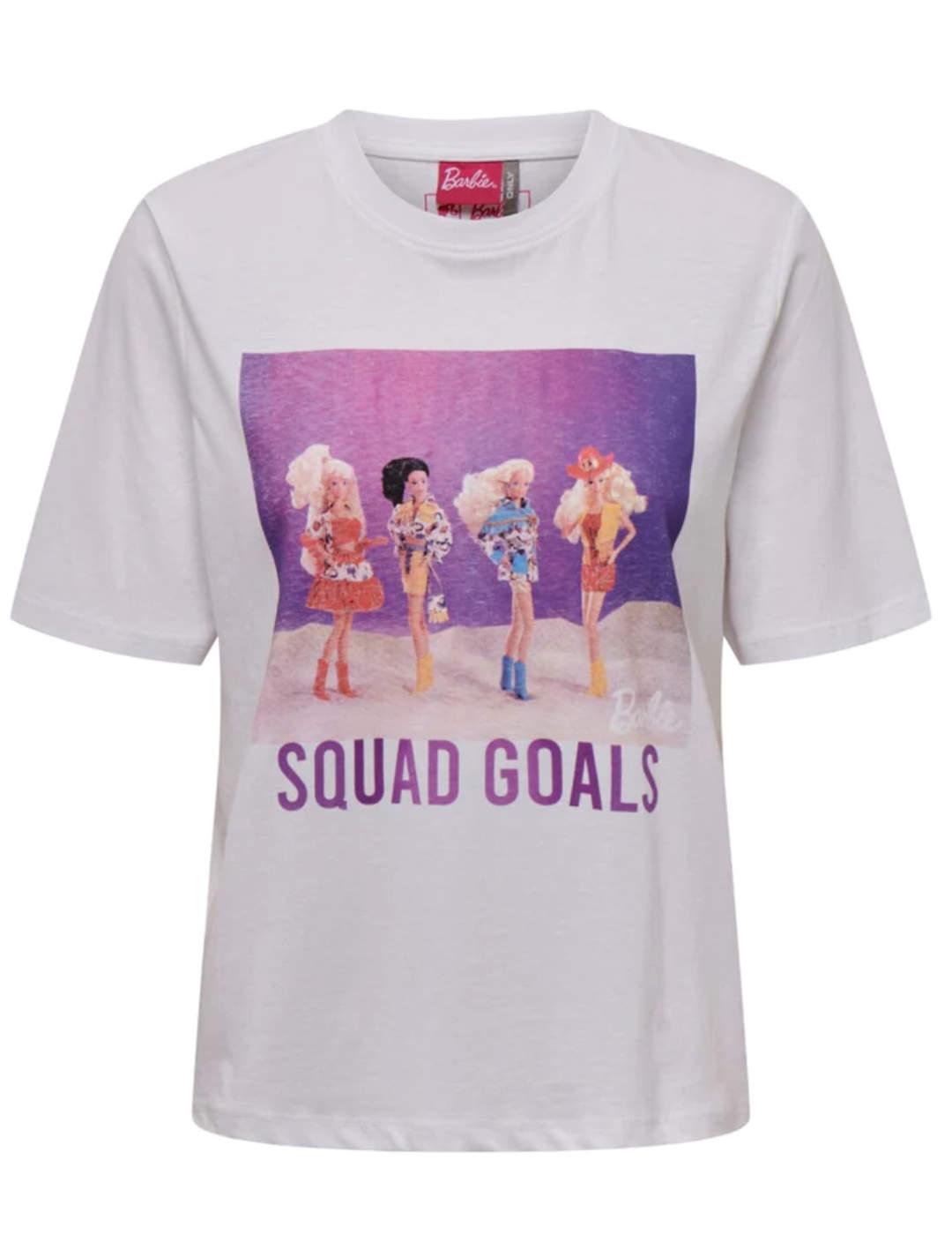 Camiseta Only Barbie blanco party manga corta para mujer