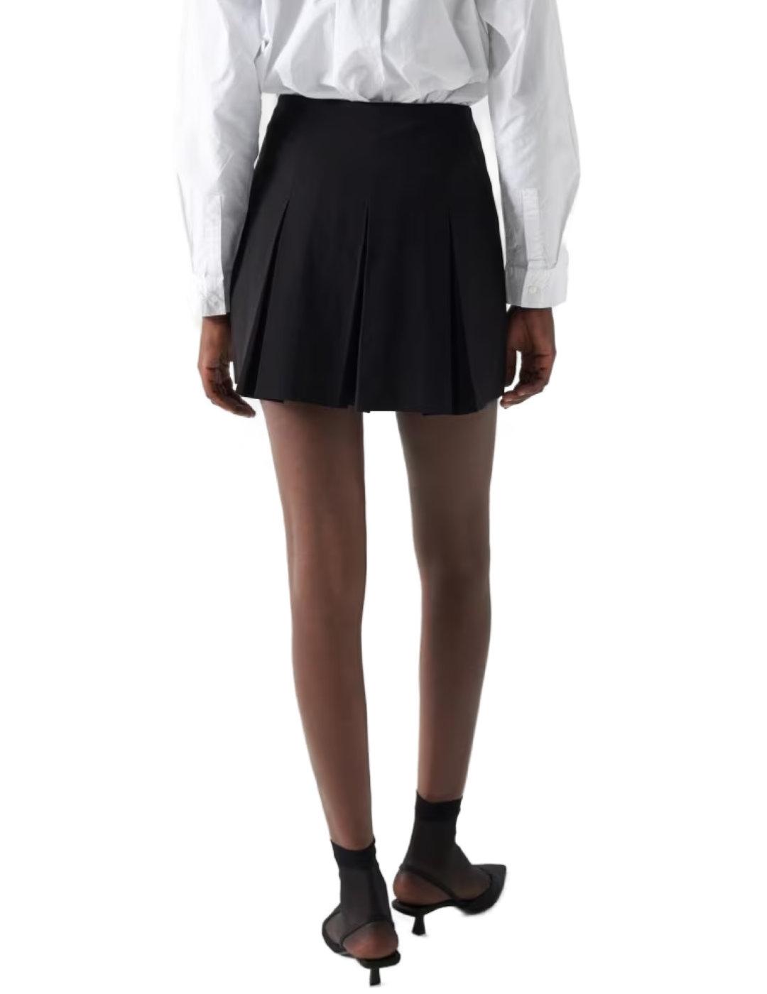 Falda Salsa mini tablas negra cremallera invisible de mujer