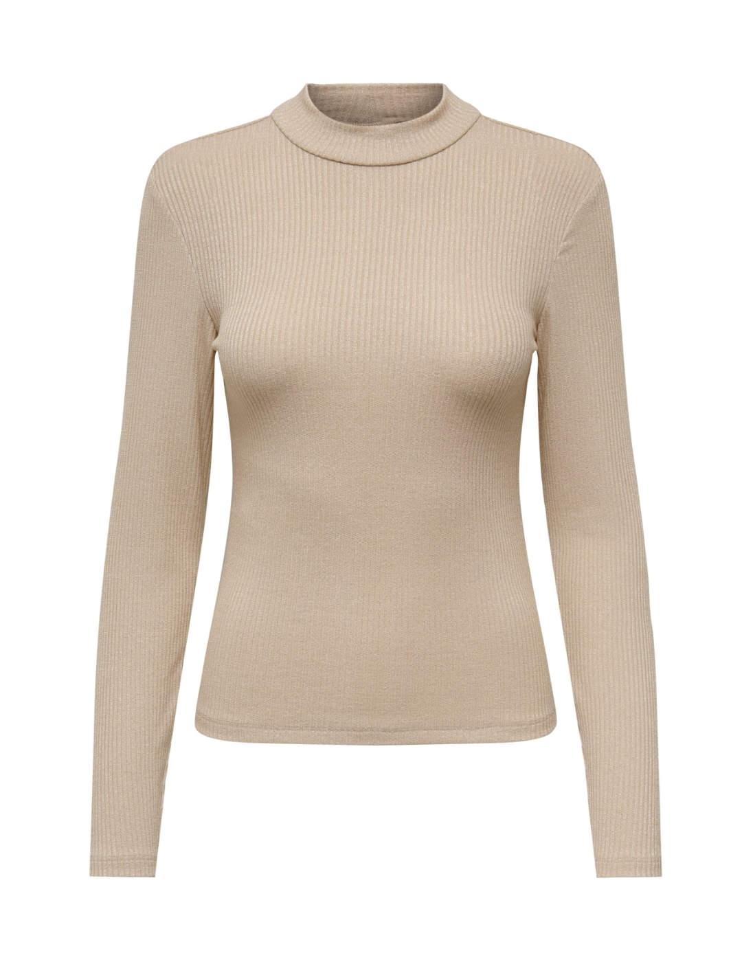Jersey Only Eva color dorado ajustado para mujer