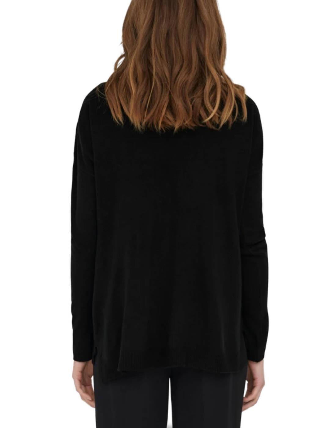 Jersey Only Amalia negro ancho cuello barco para mujer