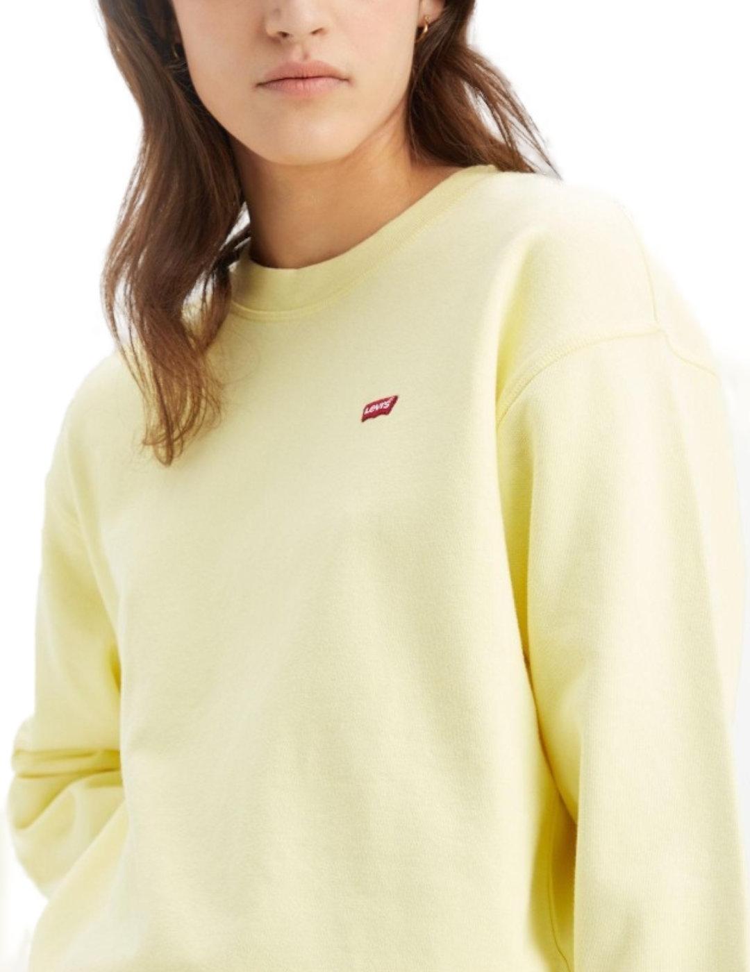 Sudadera Levi´s de cuello redondo color amarillo de mujer