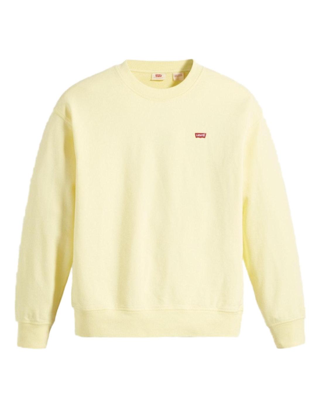 Sudadera Levi´s de cuello redondo color amarillo de mujer