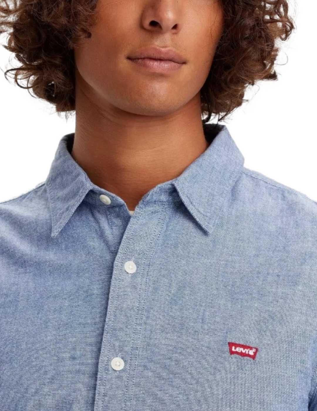 Camisa Levi´s manga larga azul jaspeado de hombre