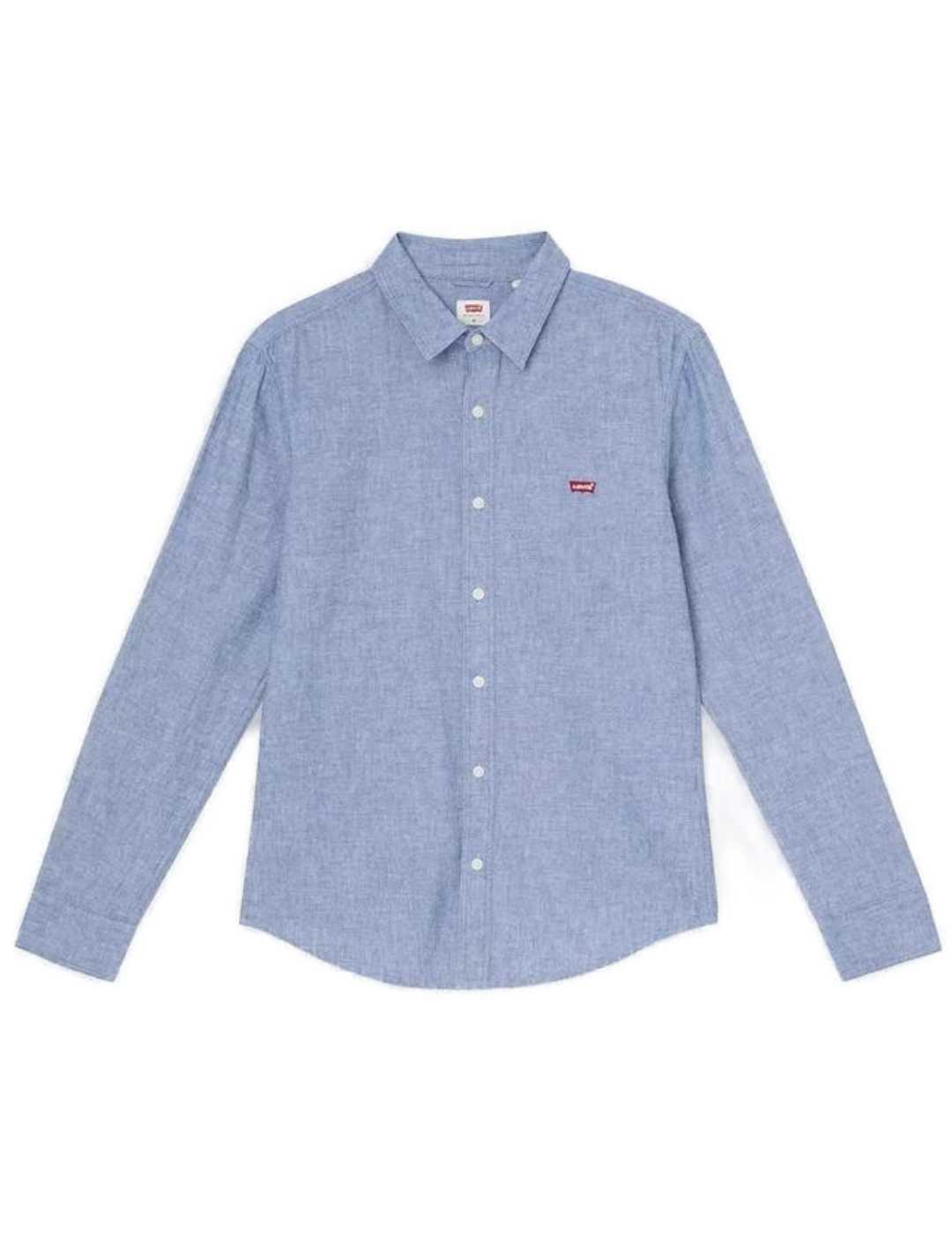 Camisa Levi´s manga larga azul jaspeado de hombre