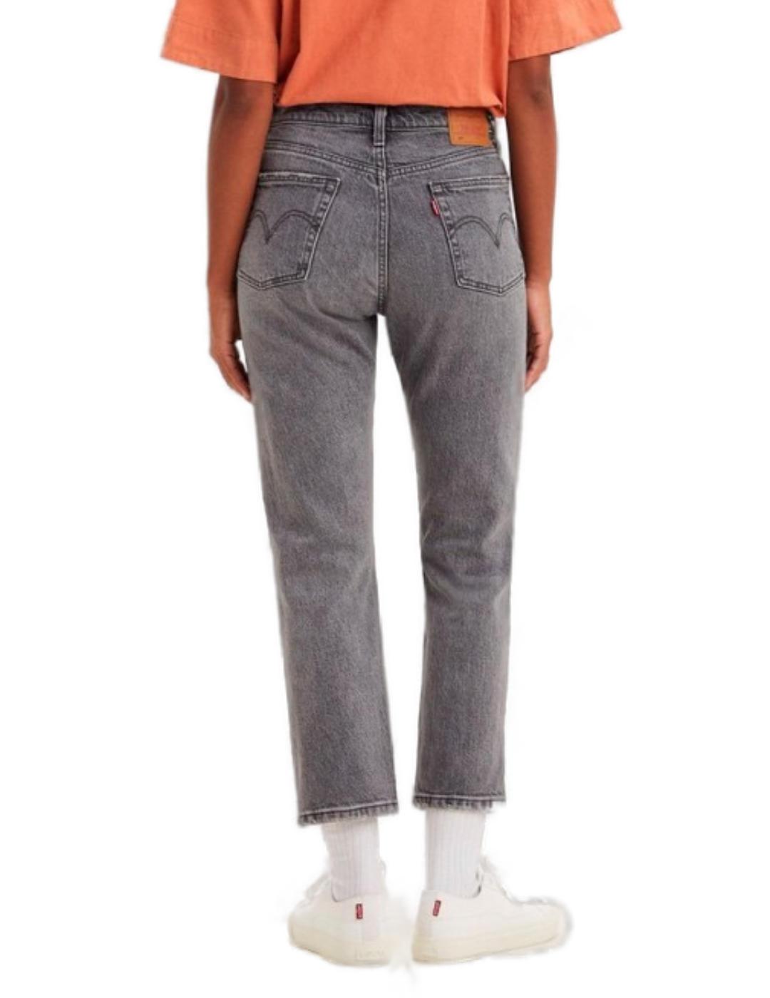 Pantalón vaquero Levi's 501 cropped gris desgastado de mujer