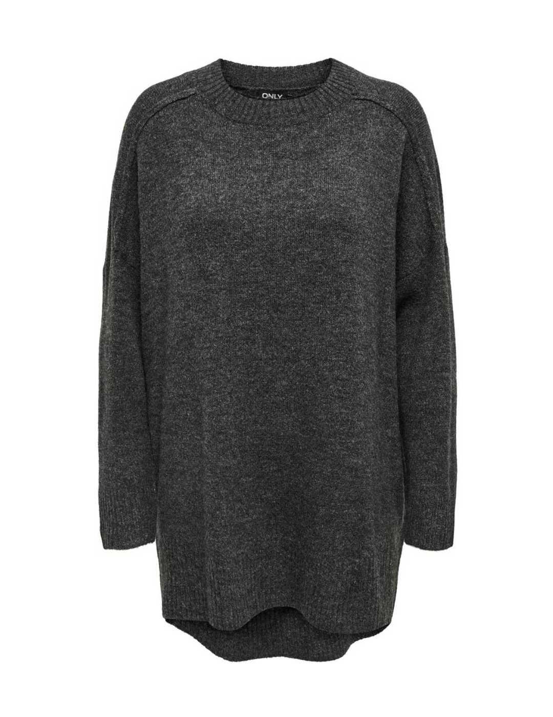 Jersey largo Only Emilia gris oscuro para mujer
