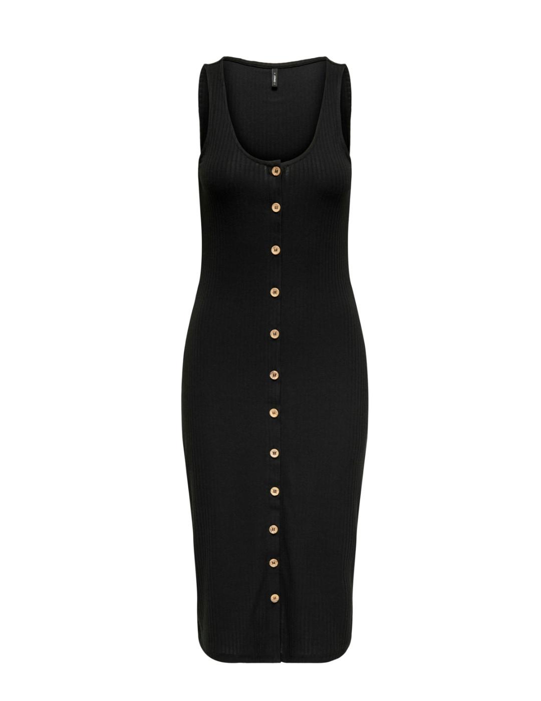 Vestido Only Nela midi canale negro para mujer