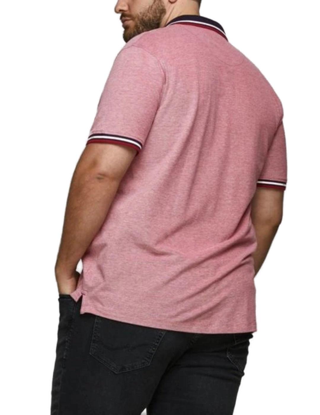 Polo Jack&Jones Plus Paulos rojo manga corta de hombre
