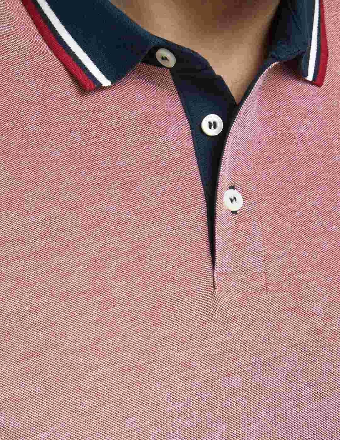 Polo Jack&Jones Plus Paulos rojo manga corta de hombre