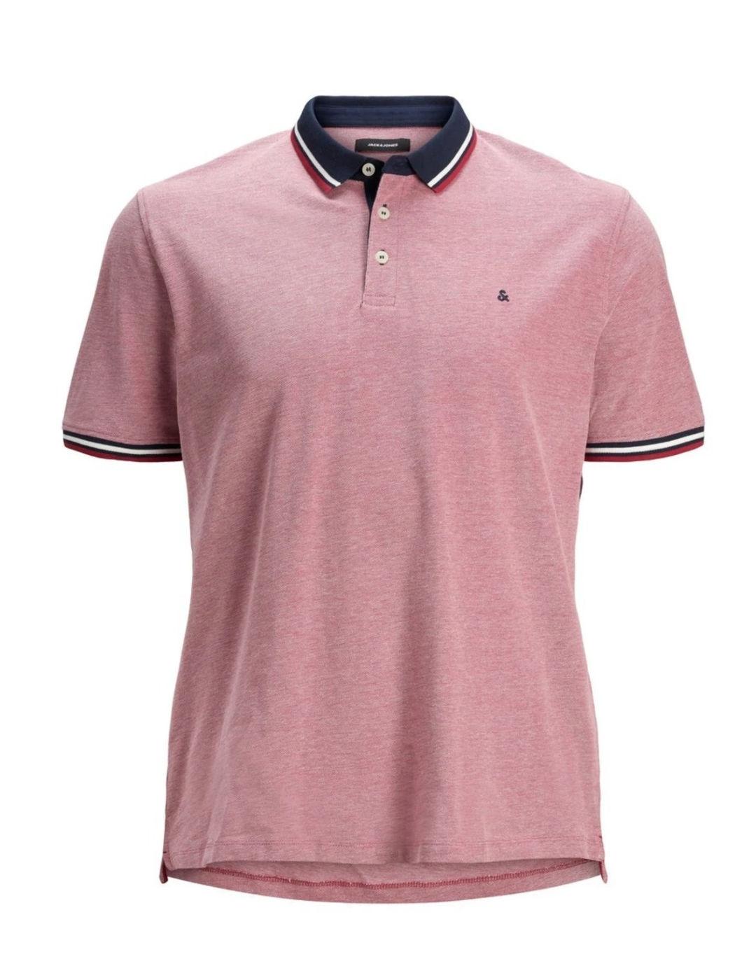 Polo Jack&Jones Plus Paulos rojo manga corta de hombre
