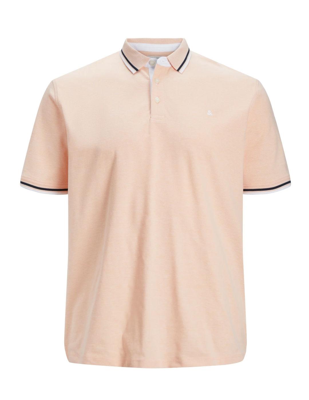 Polo Jack&Jones Plus Paulos coral manga corta de hombre