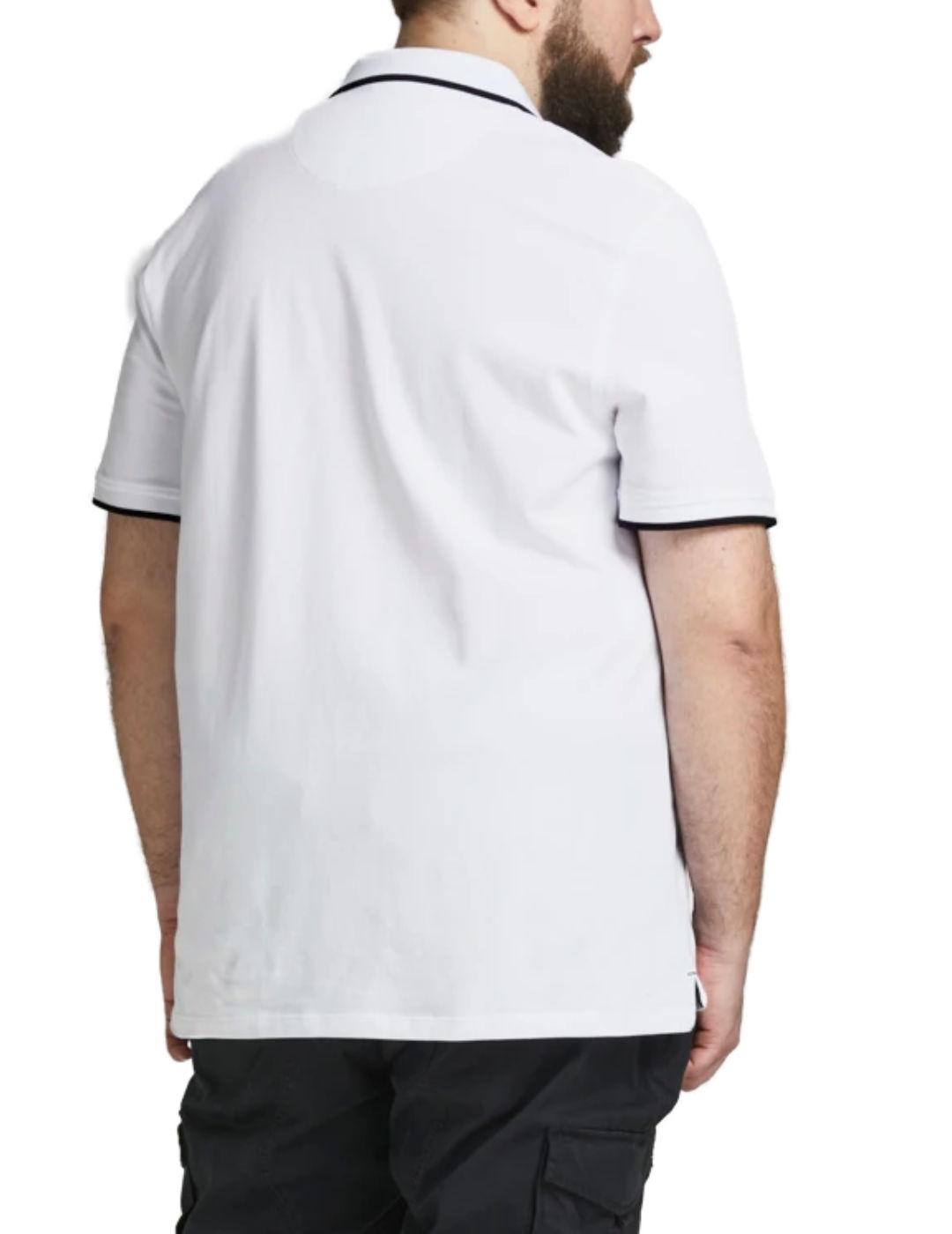 Polo Jack&Jones Plus Paulos blanco manga corta de hombre