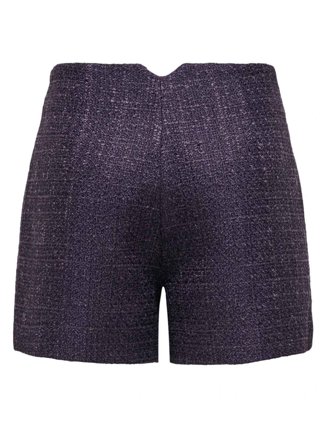 Pantalón corto Only Avery tejido tweed morado de mujer