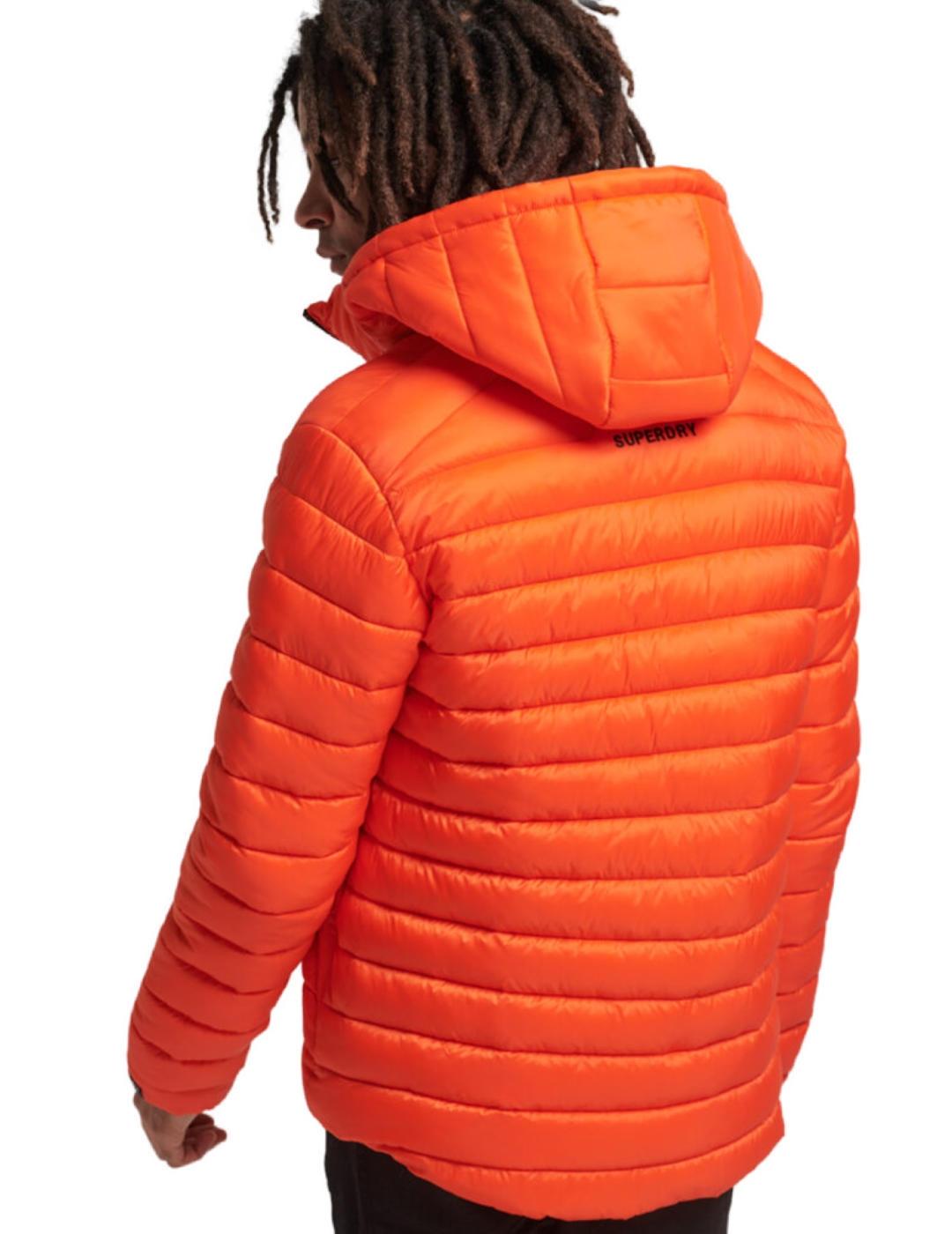 Chaqueta Supedry Fuji naranja con capucha para hombre