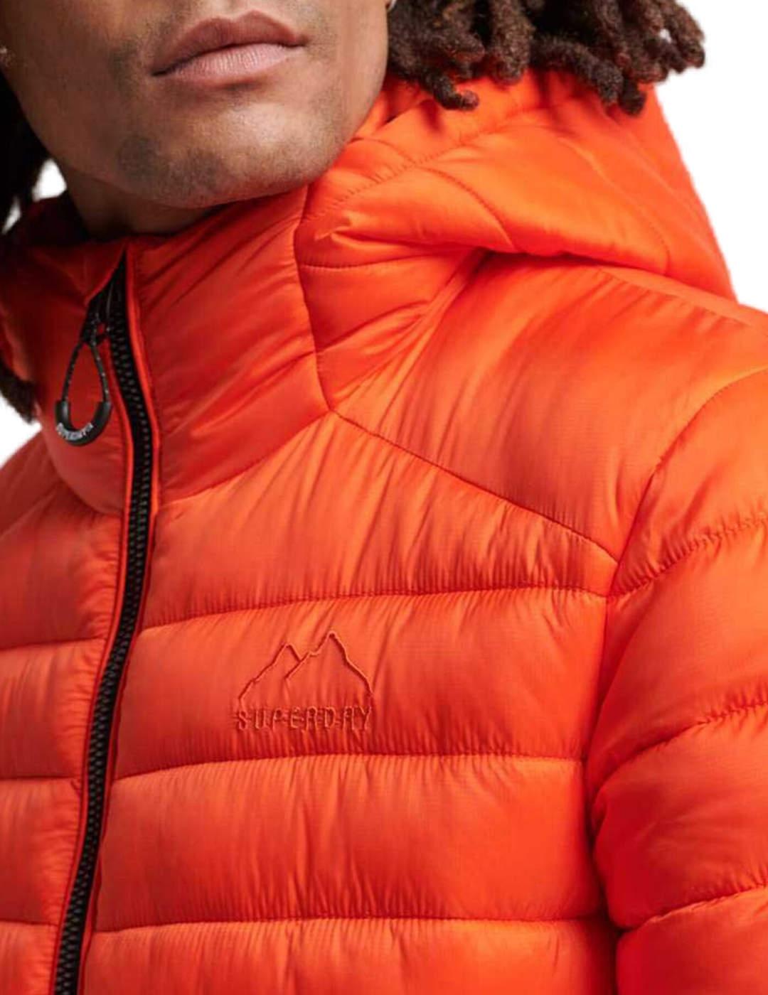 Chaqueta Supedry Fuji naranja con capucha para hombre