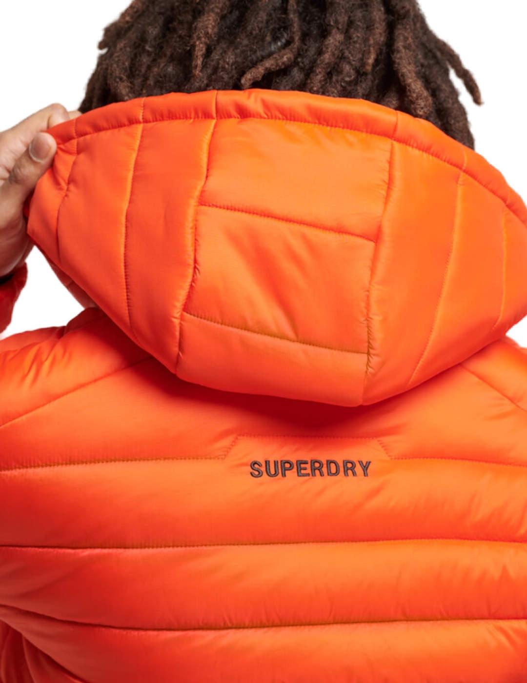 Chaqueta Supedry Fuji naranja con capucha para hombre