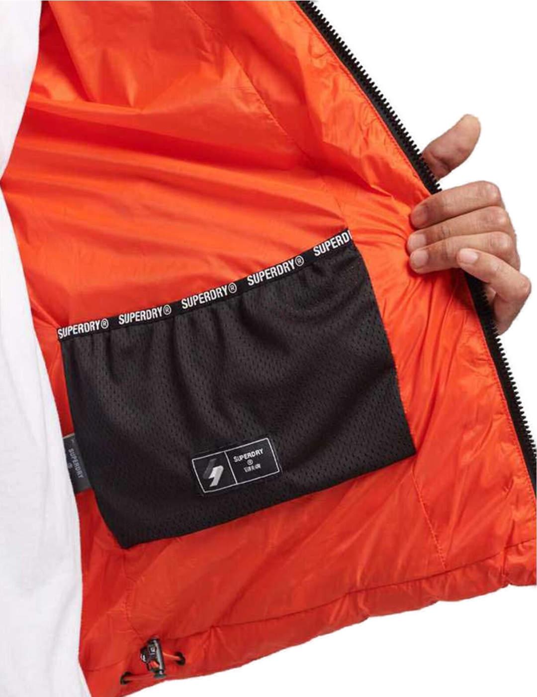 Chaqueta Supedry Fuji naranja con capucha para hombre