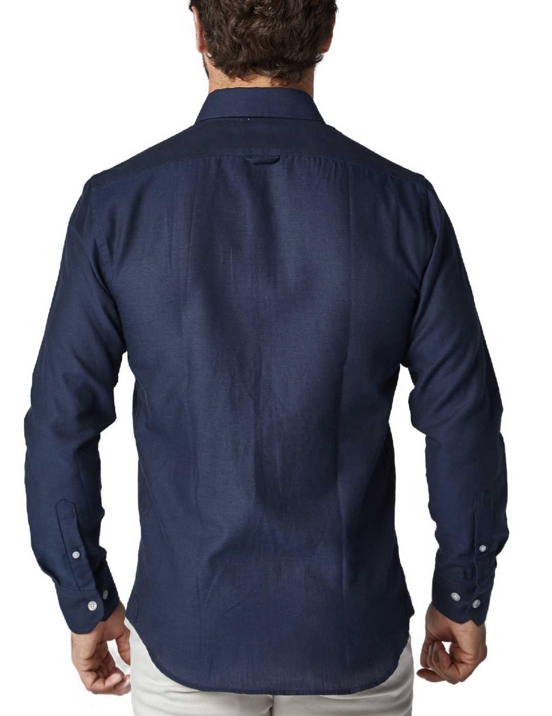 Camisa Altonadock lisa azul marino Slim fit para hombre