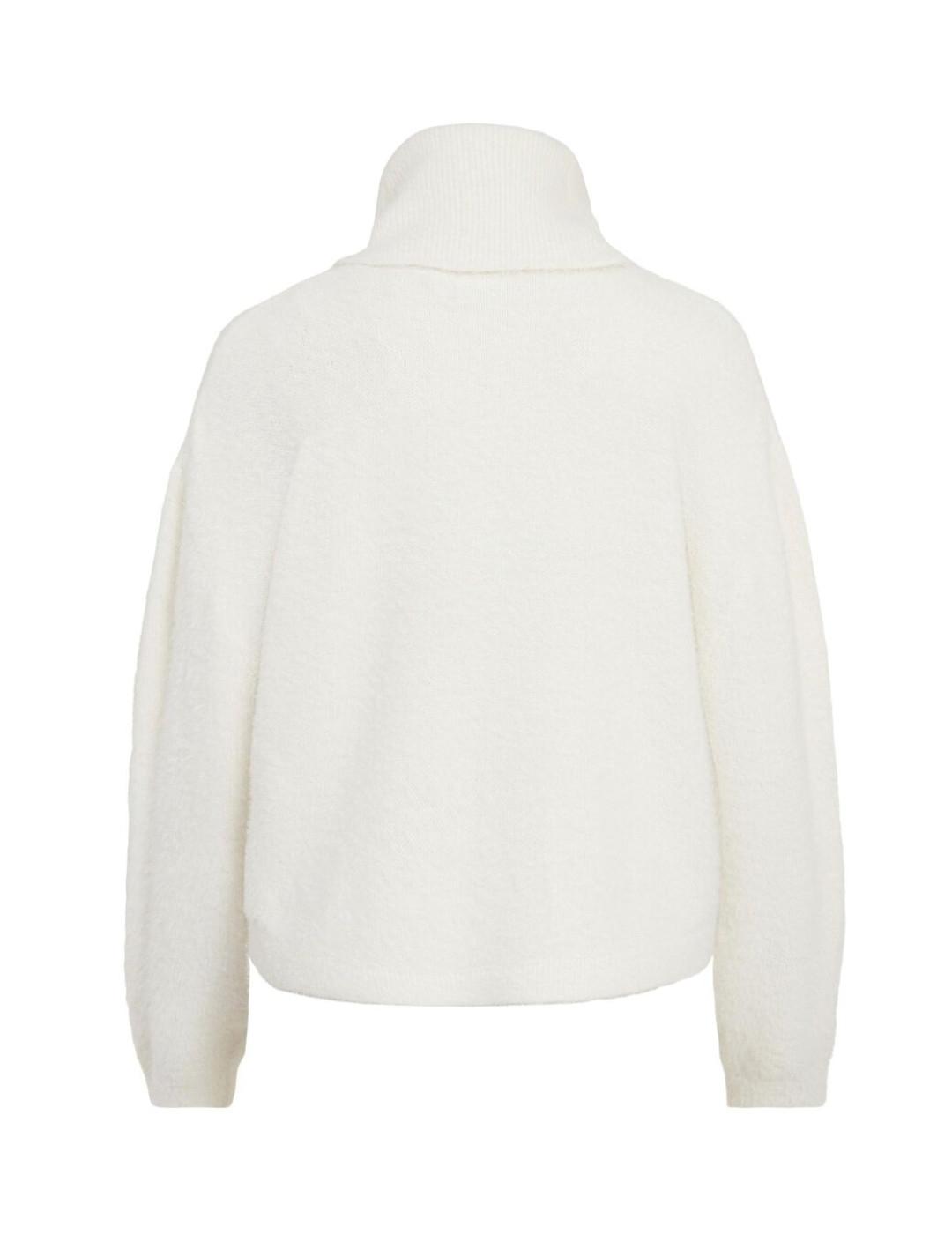 Jersey Vila Juli blanco cuello vuelto para mujer