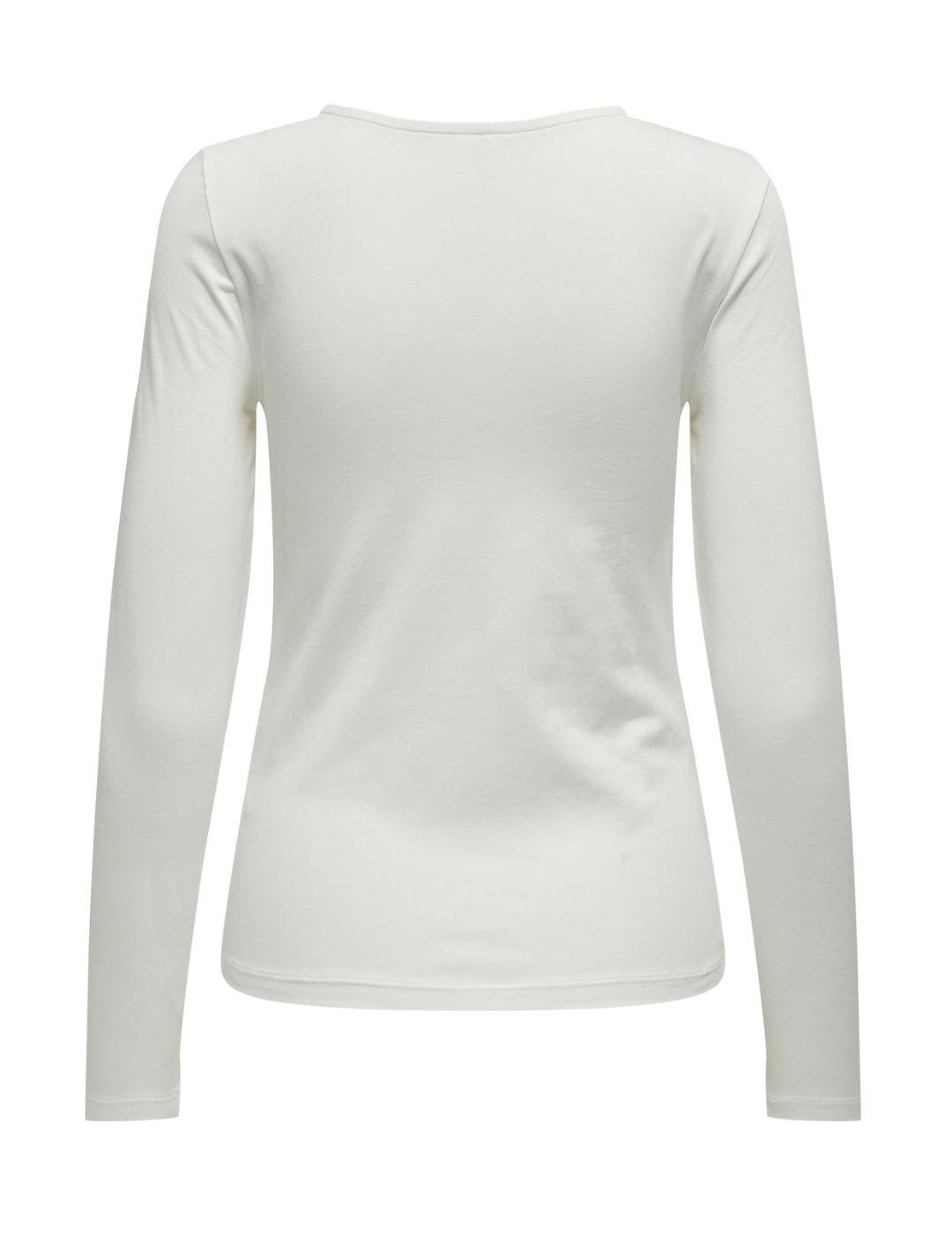 Camiseta Only Lopi blanca escote asimétrico para mujer