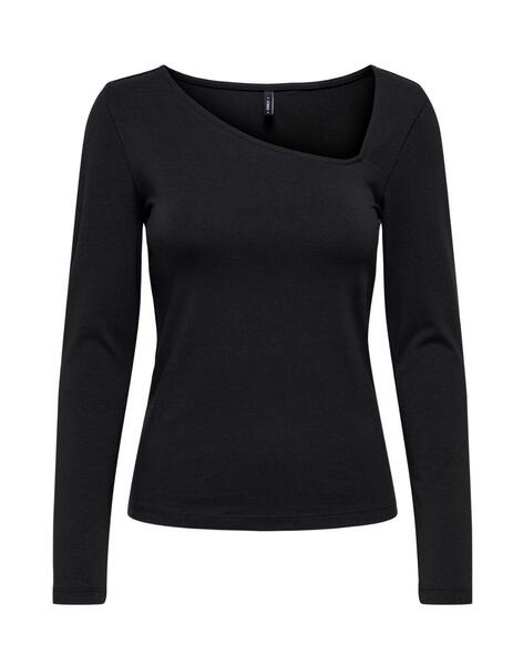 Camiseta negra on sale escote